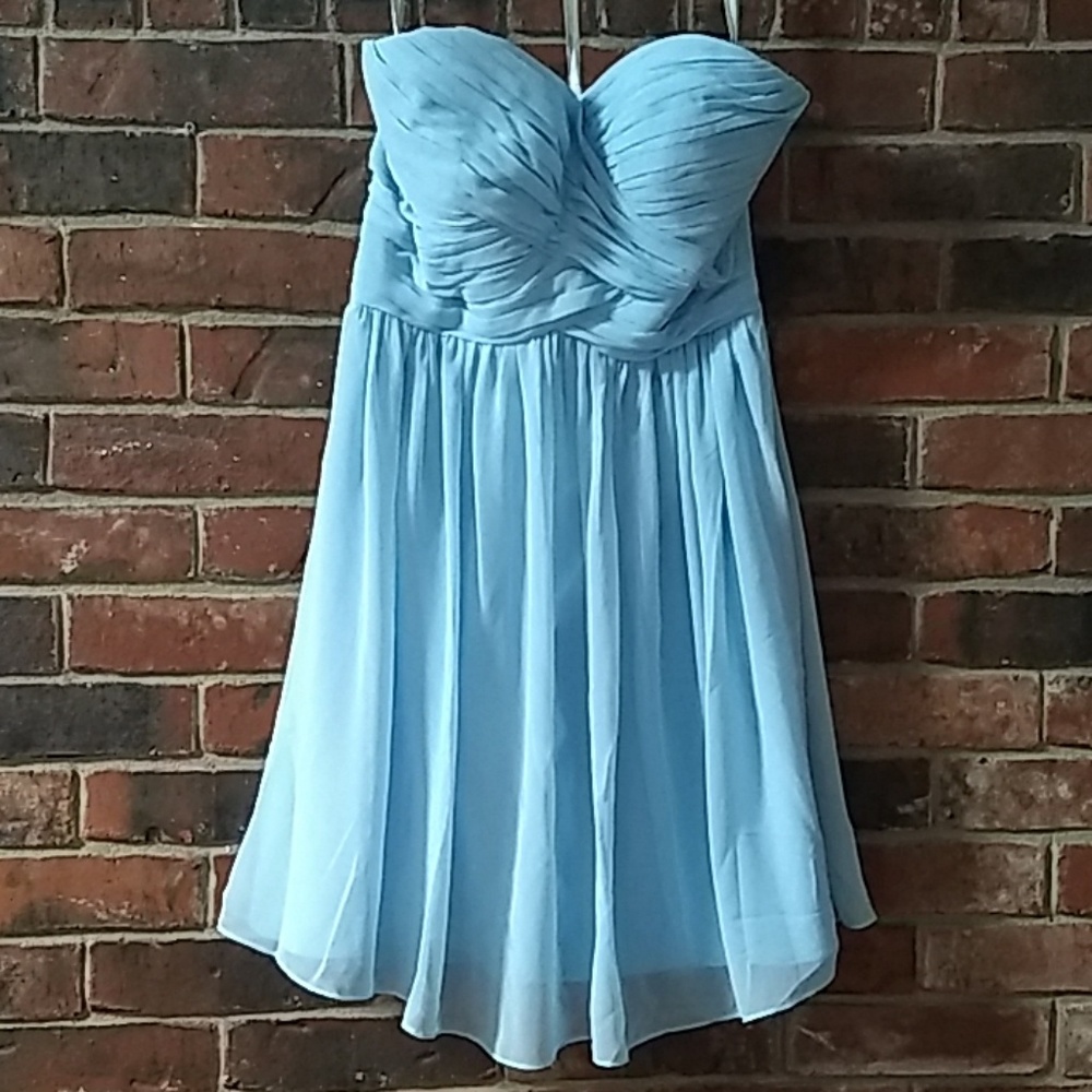 Bill Levkoff Strapless Chiffon Bridesmaid Dress